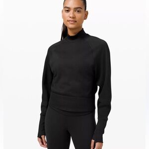 A409 LULULEMON Engineered Warmth Pullover Black sz 2 Wool blend